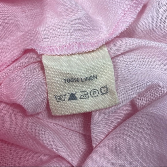 Linen NoLoGo Linen Chic Small / Medium Floral Pintuck Midi Tunic Dress Embroider - Picture 9 of 10